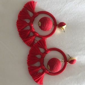 Red Tassel Earrings